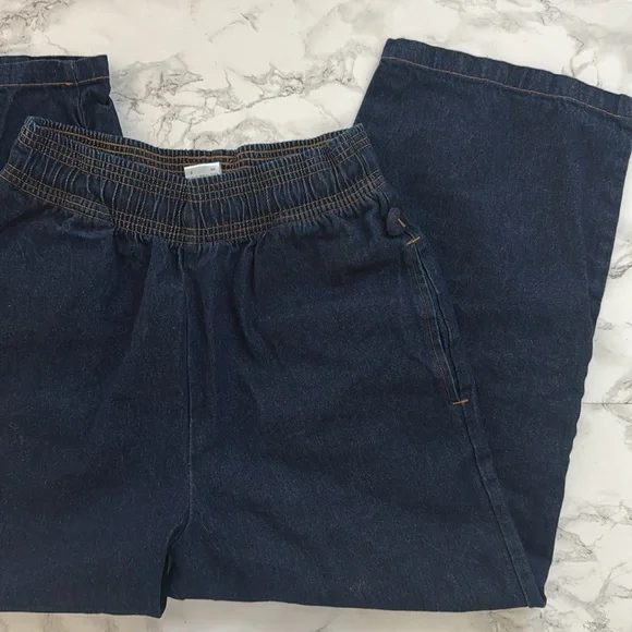 Cookman usa navy denim chef pants Small Wide Leg - Picture 7 of 8